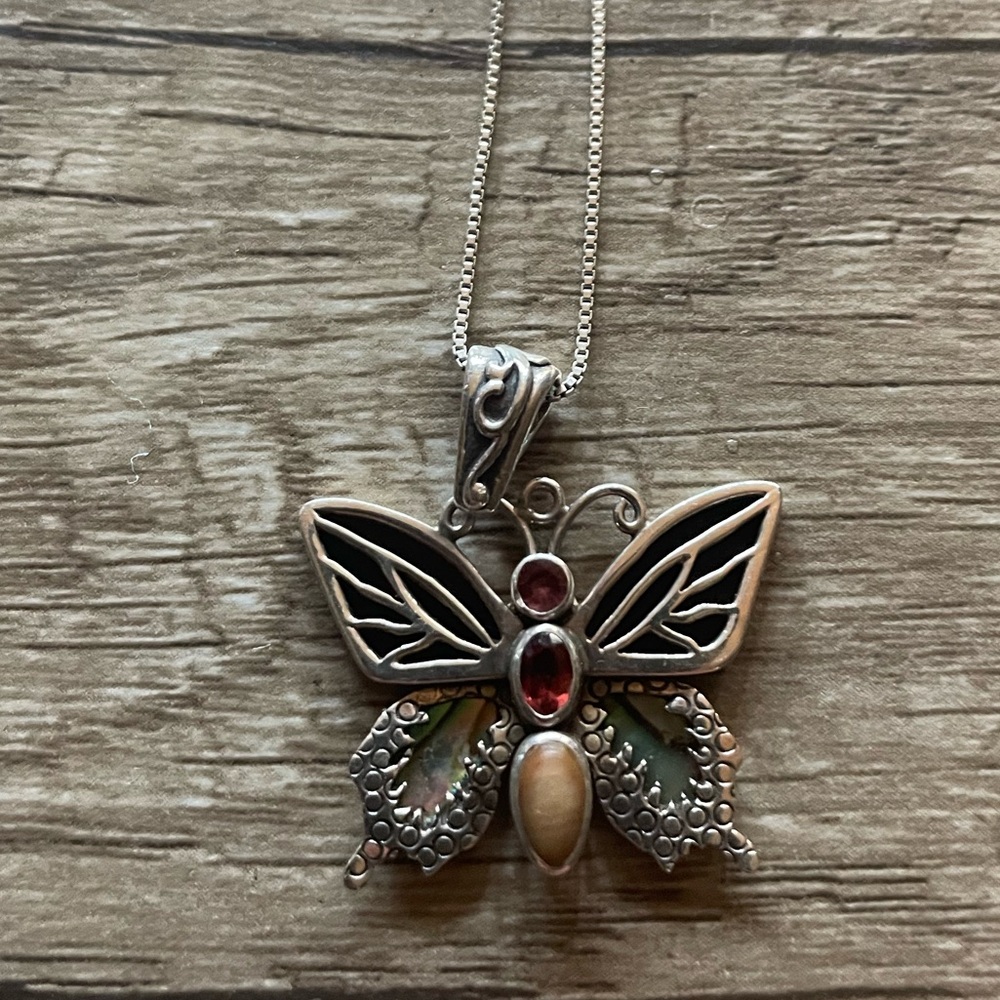 Unique butterfly pendent necklace with chain